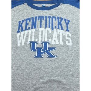 NCAA Kentucky Wildcats Raglan T-Shirt Gray Blue Mens XL KA Inc Graphic Tee